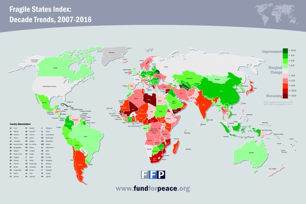 Fragile States Index map