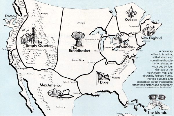 Nine Nations of North America map