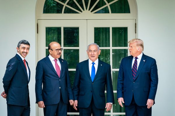 Abdullah bin Zayed Al Nahyan Abdullatif bin Rashid Al Zayani Benjamin Netanyahu Donald Trump