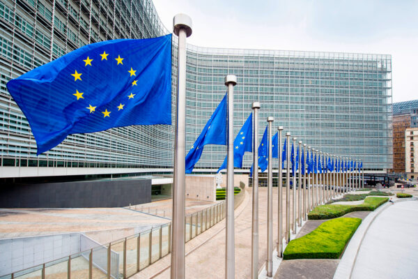 European flags Brussels