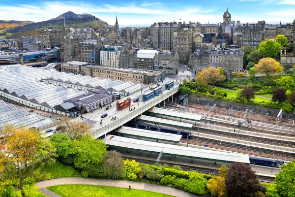 Waverley train station Edinburgh Scotland